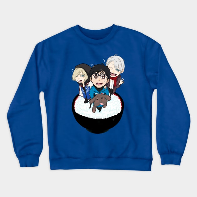 Yuri on Rice Crewneck Sweatshirt by shootingstarsaver@gmail.com